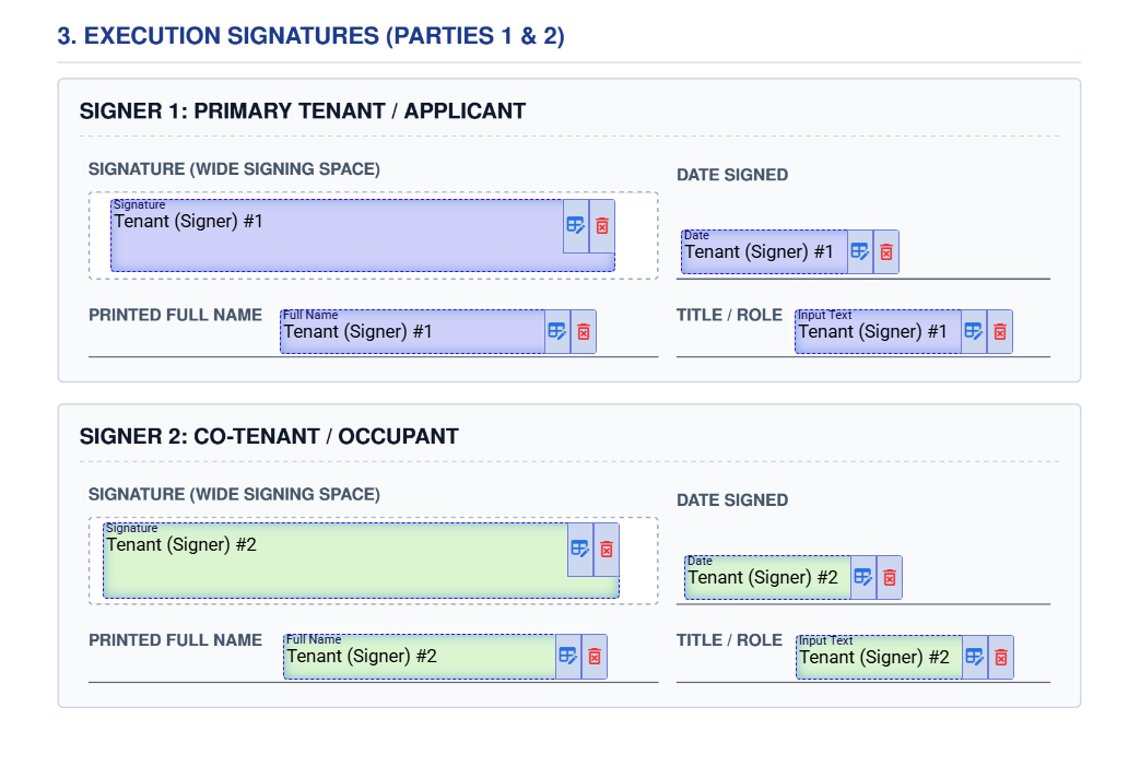 My e-Property Manager system filled fields
